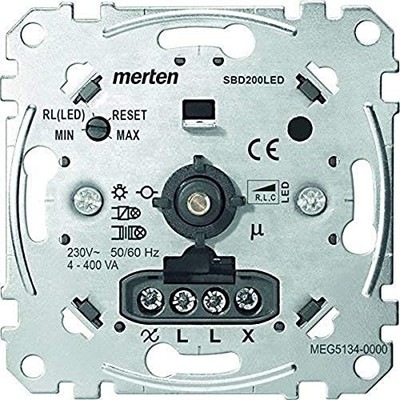Schneider Electric Merten Universal Drehdimmer Einsatz Unterputz 4-400W Alu