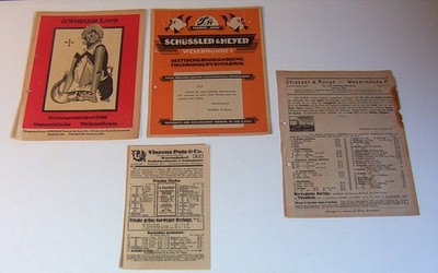 4 x Wesermünde 1930 SCHÜSSLER & HEYER, Strasser & Runge, Vinzenz Putz & Co, LOOP