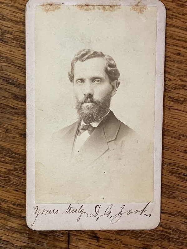 c1850's CDV signed in Chicago - Rev. D. G. Zook - 57th Illinois Inf., Co. "E"