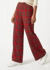 Women's LOKITA MILANO Palazzo Tartan Red Check Pants Size M