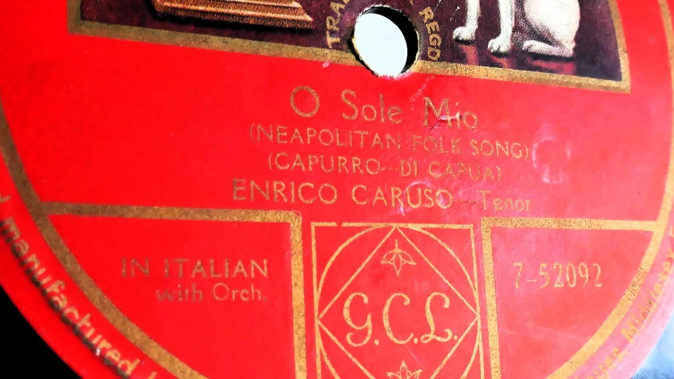 Enrico Caruso - O Sole Mio (My Sunshine) 78 rpm ONE SIDED Shellac 10" HMV 752092 - Изображение 2 из 4