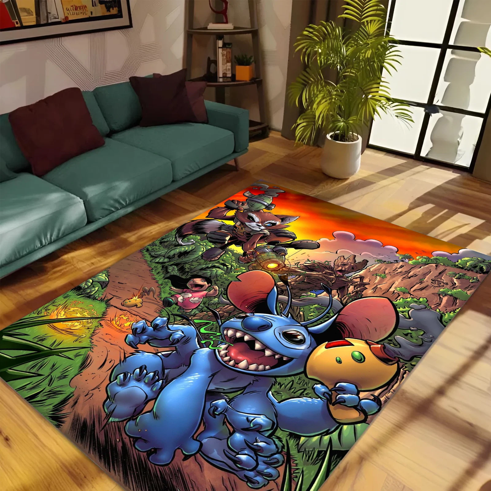 Stitch Rectangle Rug, Cartoon Rug, Disney Rug Gift for Friends