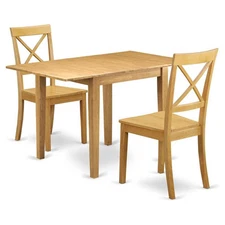 East West Furniture Norden 3-piece Traditional Wood Dining Table Set in Oak