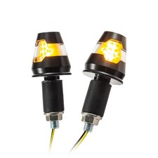 Universal Motorcycle Handlebar - LED Indicator Conic Black 7/8 " +1 " E-Marked