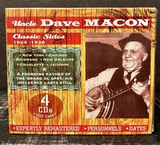 Uncle Dave Macon - Classic Sides 1924-1938 4 CD Set, 2004, JSP Like New 1