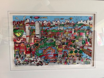 Charles Fazzino 1991  Bean Town  Boston 3-D Pop Art Beautiful AP30  Edition