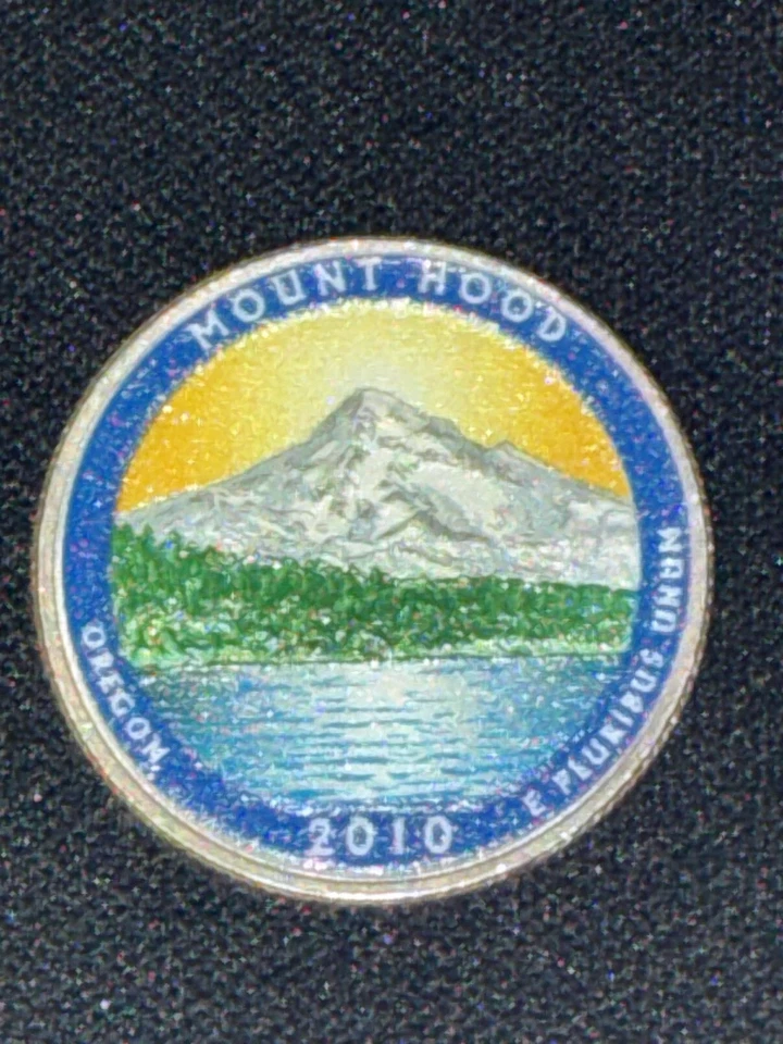 Mount Hood 2010d  America The Beautiful Colorized Washington Quarter UNC  - Image 4 of 4