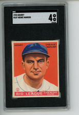 1933 Goudey Henry Heinie Manush #187 Washington Senators SGC 4