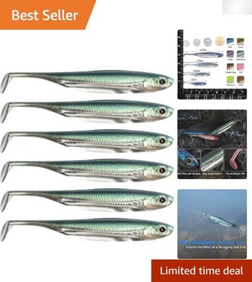 Ultra Realistic Paddle Tail Swimbaits - 6 Count Soft Lures for Anglers' Success