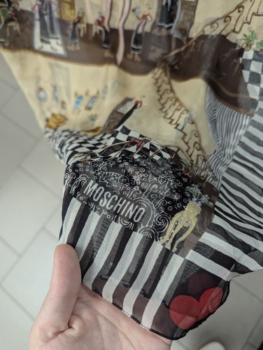 Moschino Olive Oyl Coffee Shop Silk Scarf