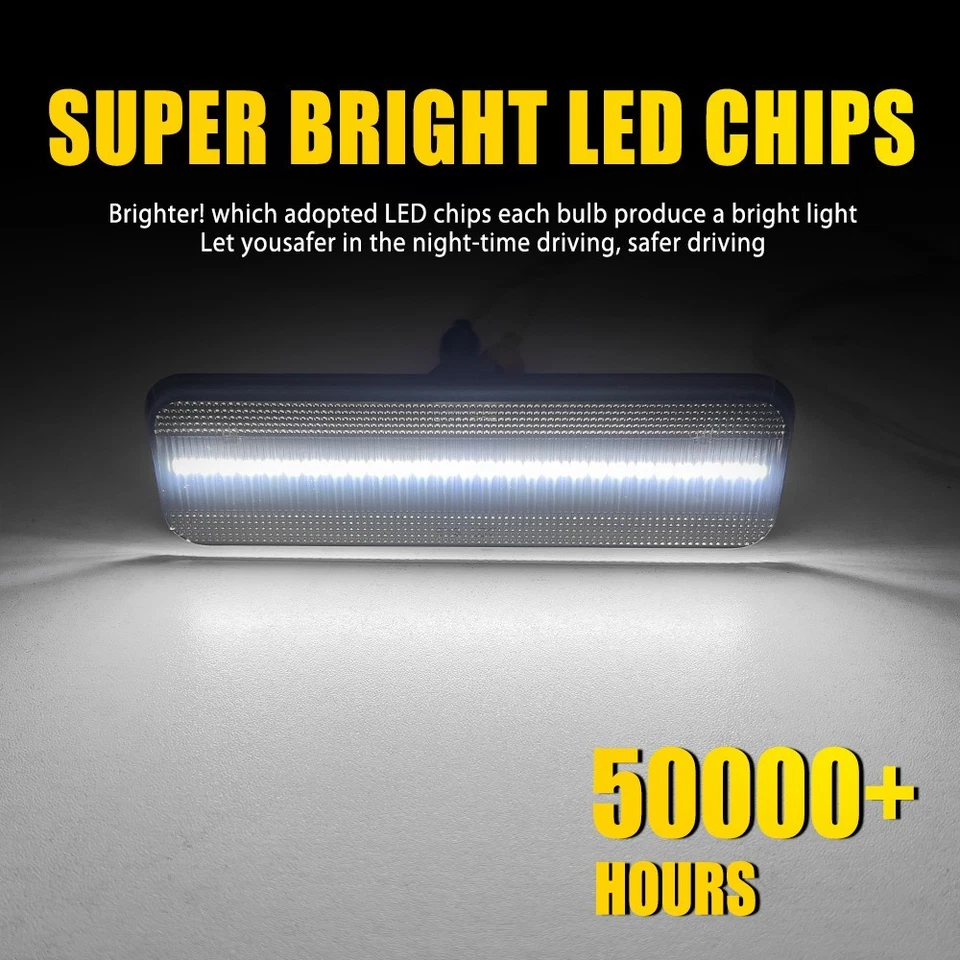 Juego de 2/3 luces LED delanteras blancas transparentes para Dodge D100 D150 D250 Foto 4 de 4