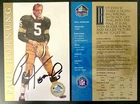 Paul Hornung Signed 1998 Pro Football Hall of Fame 4x6 Gold Card Packers Auto b