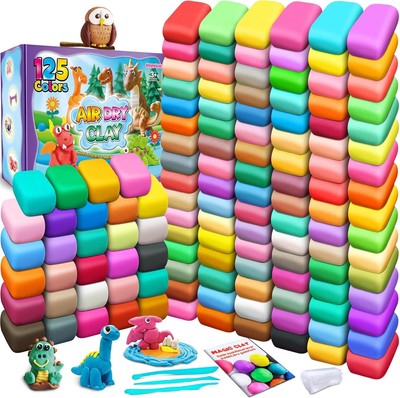 ESSENSON Air Dry Clay 125 Colors, Modeling for Kids, DIY 125 Colors 