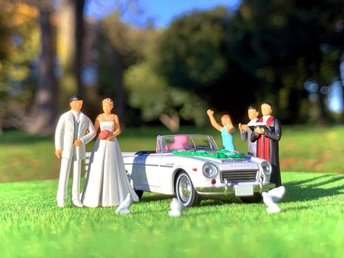 Diorama Collection 64 1/64# Car Snap 13a Wedding (Datsun 1600 sports included) A - Picture 6 of 12