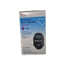 CVS A1C Home Test Kit Home Use Monitoring Glycemic Control 2 TESTS