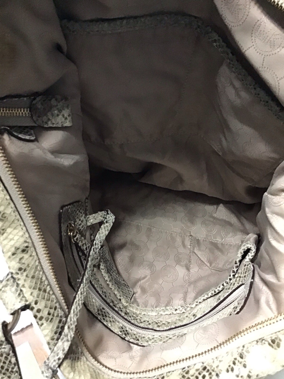 Michael Kors Lenox Large Python Suede Leather han… - image 9