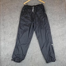 Vintage Nike Pants Mens Large Black Lined Track Windbreaker Joggers Warm Up 90s