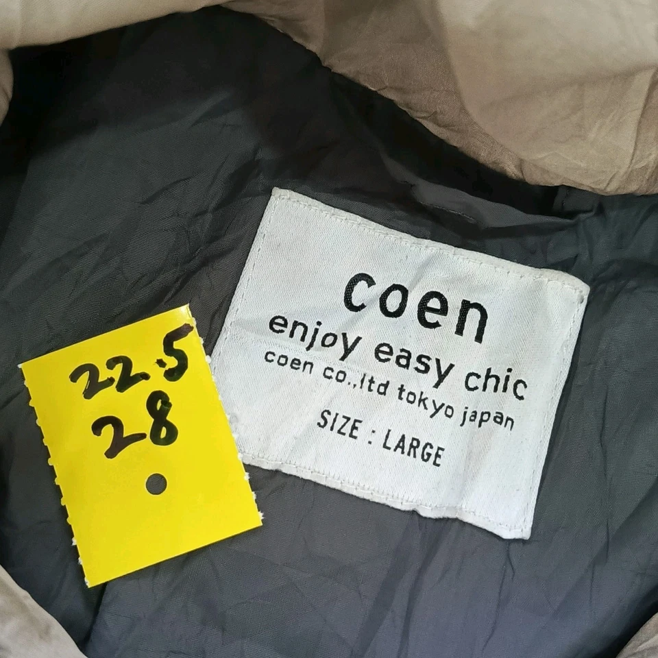 COEN Puffer Jacket Adults Full Zipper Beige 22.5x28 Size XL - Image 2 of 4