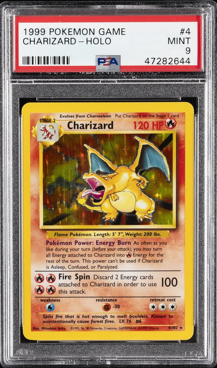 Pokémon TCG Base Set Charizard 9 级个人收藏卡牌游戏卡| eBay