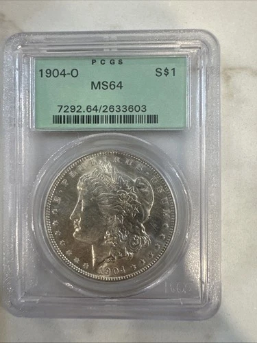 1904 o morgan silver dollar $1 Old Green Holder PCGS MS64