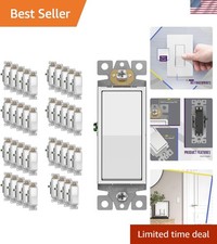 40 Pack of Matte White Paddle Rocker Light Sw...