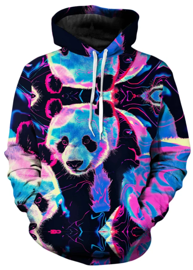 Neon Panda Family 3D All Over Print Hoodie Unisex S-5XL