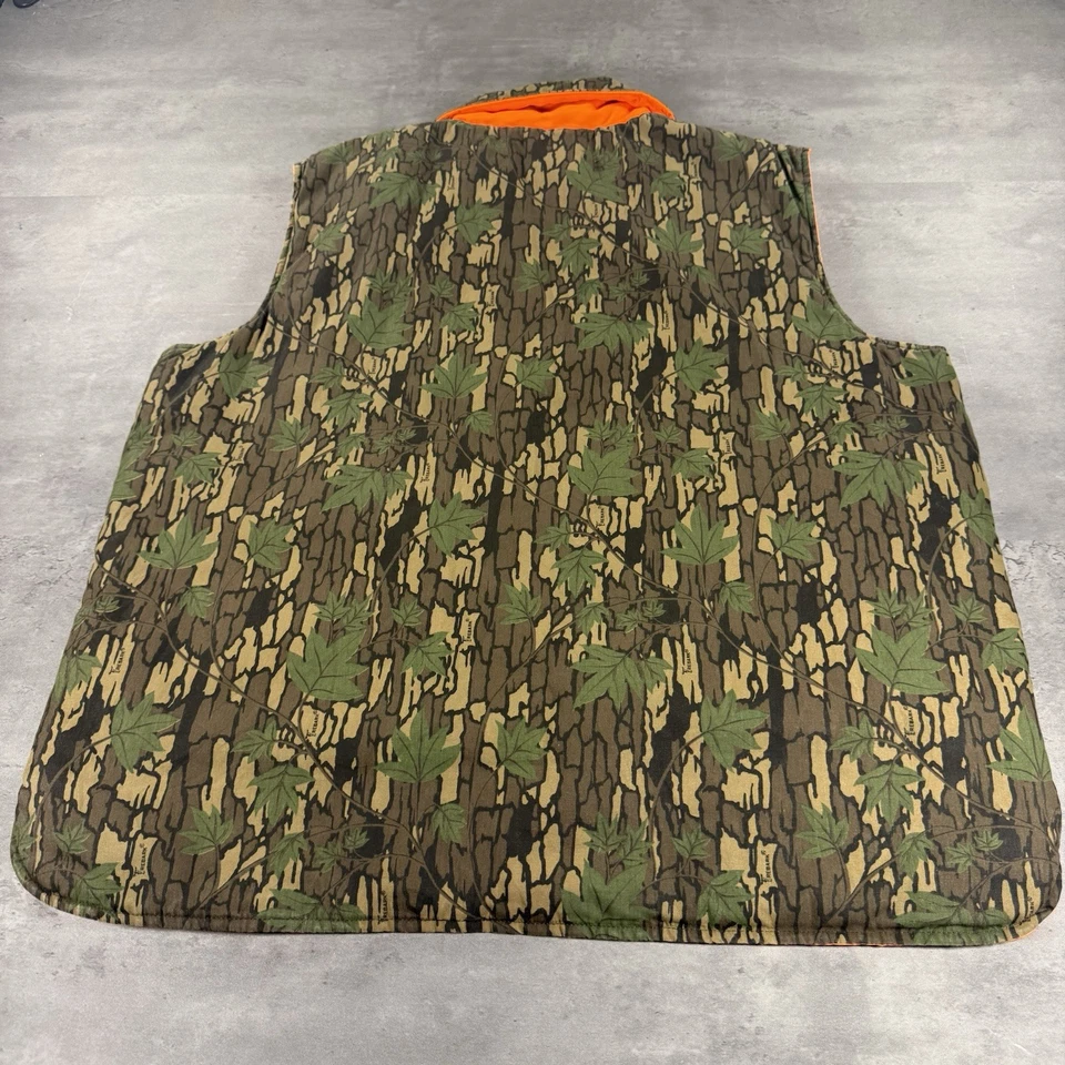 Vintage 80s Winchester Realtree Trebark Camo Vest Hunting Safety Orange Full Zip - Image 4 of 4