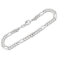 Armband 925 Sterling Silber 19Cm Figaro Panzerkette Oval Geschliffen Armkette