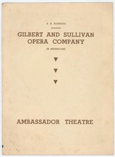 1944 Gilbert & Sullivan Mikado Playbill Broadway Ambassador Theatre Opening Week