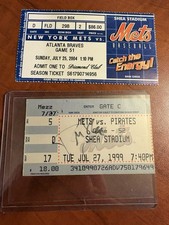NY Mets Ticket Lot (2) 1999 Shea Stadium Auto Pirates & 2004 Diamond Club Braves