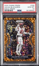 2020 PANINI PRIZM DISCO PRIZM #330 JULIAN BLACKMON PSA 10