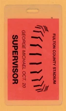 George Michael 1988 Tropical Blend Tour Supervisor Laminated Backstage Pass