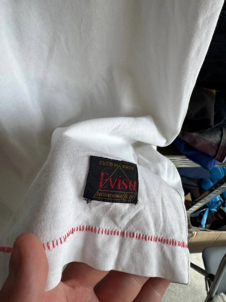 Camiseta Evisu Logo Grande Color Japonés Blanco Talla XL Hombre Foto 4 de 4