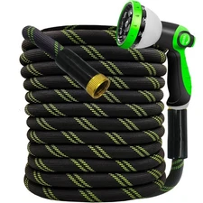 Garden Hose 25 FT, NON-EXPANDABLE Heavy-Duty Flexible & Lightweight Water Hos...