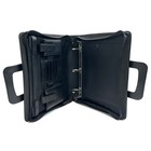 VTG Day Runner 3-Ring Binder Organizer Briefcase Leather Hidden Handle Zip Black