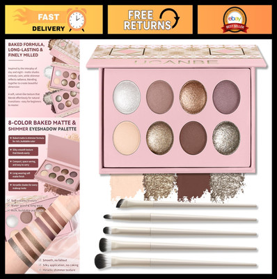 UCANBE Baked Eyeshadow Palette Set, Matte & Shimmer Metallic Eye shadow, High Pi