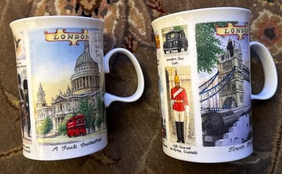 Dunoon Fine Bone China London Mug MINT Set Of 2