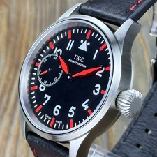 Custom Marriage Watch with Original IWC Movement Matte Case Military Swiss Black
