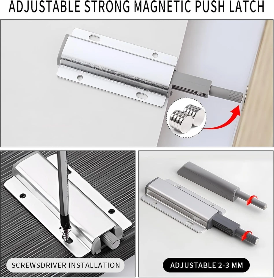 Magnetic Push To Open Touch Pressure Catch Latch Door Drawer Cabinet Cupboard UK - Image 4 of 4