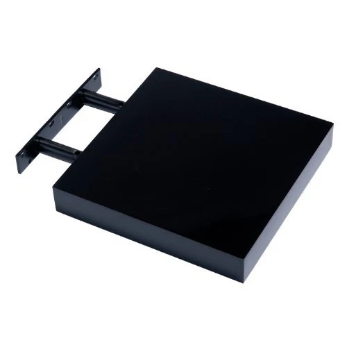 Hudson Small Black High Gloss Floating Shelf Shelving Storage Home Wall Mounted