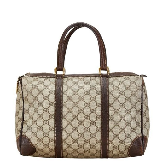 Sac Gucci GG Supreme Boston d'occasion beige marron PVC B rang femme Gucci Tomo