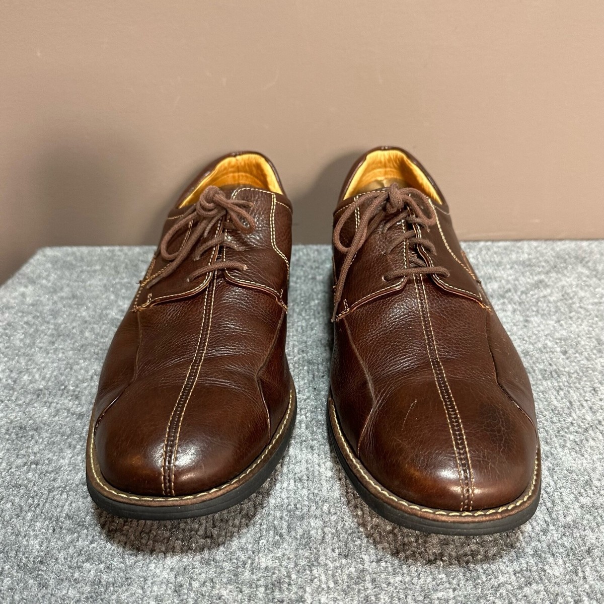 Johnston & Murphy Mens 13 M Brown Pebbled Leather Split Toe Oxfords 20-7223 20-4340_1__15611.1724885169.  main image 4