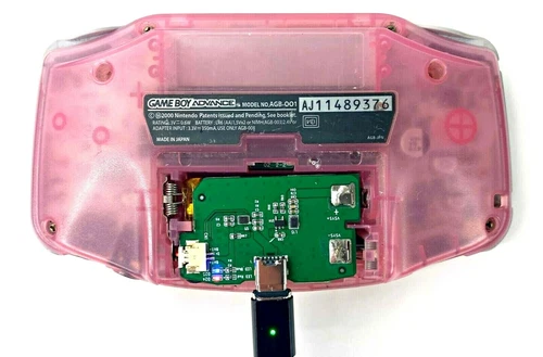 Game Boy Advance Rechargeable Battery Module 1800mAh Li-ion USB-C Gameboy GBA