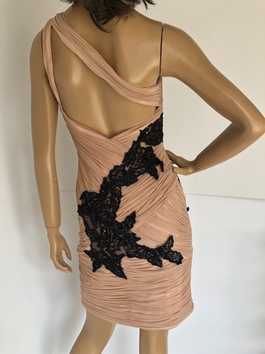 Sue Wong Nocturne sexy ruched mesh and sequins Nude/Blush dress Sz 6 - Picture 6 of 12