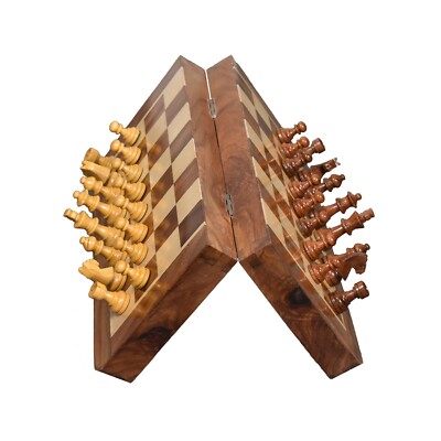 Hölzernes magnetisches Schachbrett-Set 10 ''Reise Sheesham Holz