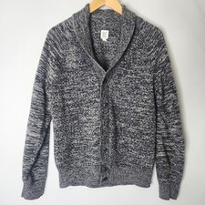 GAP Womens M Cardigan Sweater Jacket Button Up Thick Knit Ragalan Long Slv Gray
