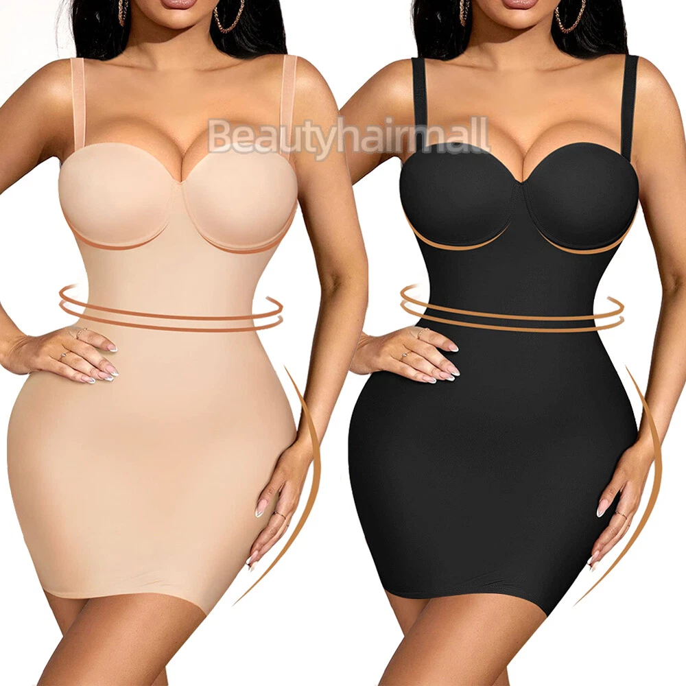 Women's Shapewear Bodysuit Lady Nude Black Slip Body Shaper Firm