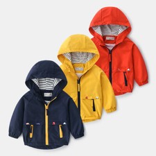 Toddler Baby Boys Spring Autumn hooded Coat Windproof Outerwear Jacket Clothes
