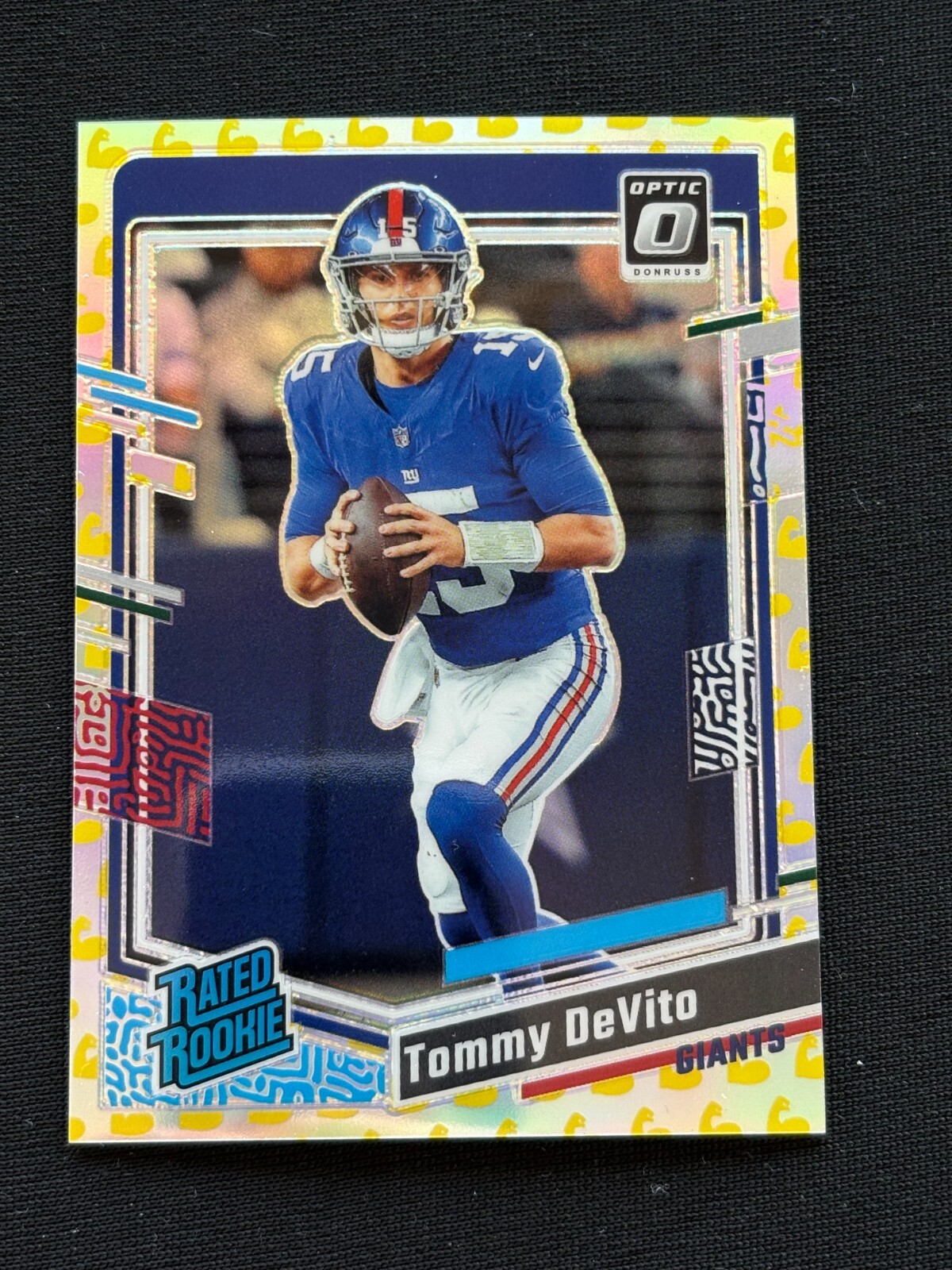 Tommy Devito 2023 Optic Rated Rookie Flex Emoji RC New York Giants 71/149 #280
