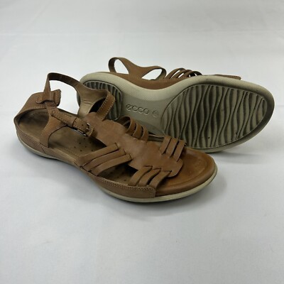 ECCO Flash T-Strap Sandals Women's Brown leather EU 39